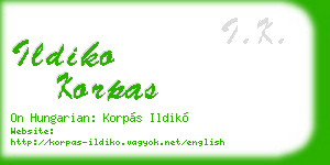 ildiko korpas business card